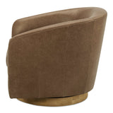 Oscy Tan Leather Leather Swivel Chair by MOES at Eve Furniture