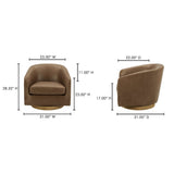 Oscy Tan Leather Leather Swivel Chair by Moe's Home at Eve Furniture