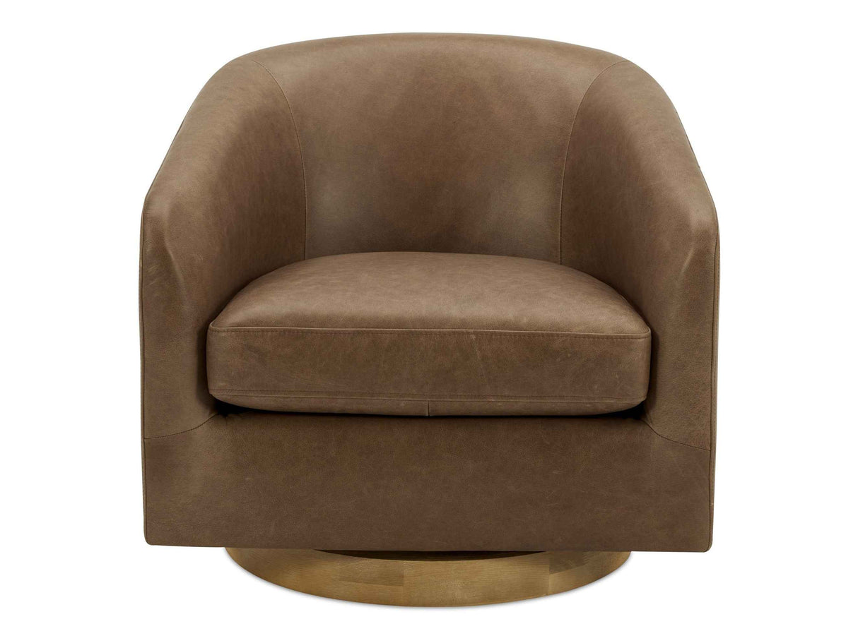 Oscy Tan Leather Leather Swivel Chair by Moe's Home at Eve Furniture