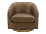 Oscy Tan Leather Leather Swivel Chair by Moe's Home at Eve Furniture