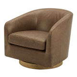 Oscy Tan Leather Leather Swivel Chair by Moe's Home at Eve Furniture