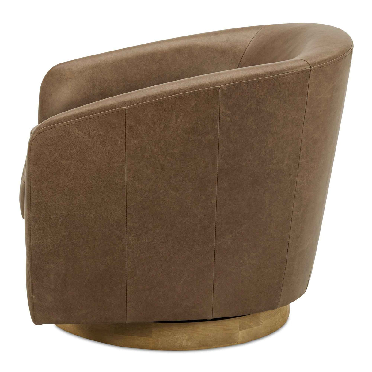 Oscy Tan Leather Leather Swivel Chair by Moe's Home at Eve Furniture
