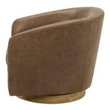 Oscy Tan Leather Leather Swivel Chair by Moe's Home at Eve Furniture