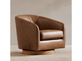 Oscy Tan Leather Leather Swivel Chair by Moe's Home at Eve Furniture