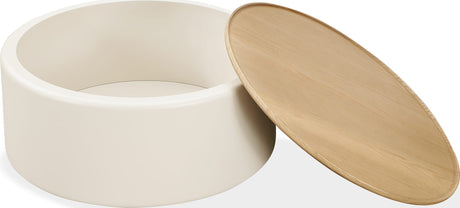 Oskar Barley Lift Top Round Coffee Table by Modus Furniture at Eve Furniture