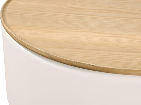 Oskar Barley Lift Top Round Coffee Table by Modus Furniture at Eve Furniture