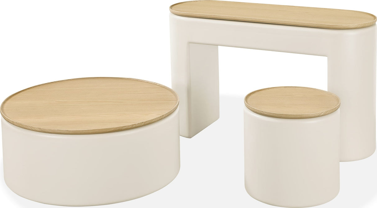 Oskar Barley Lift Top Round Coffee Table by Modus Furniture at Eve Furniture
