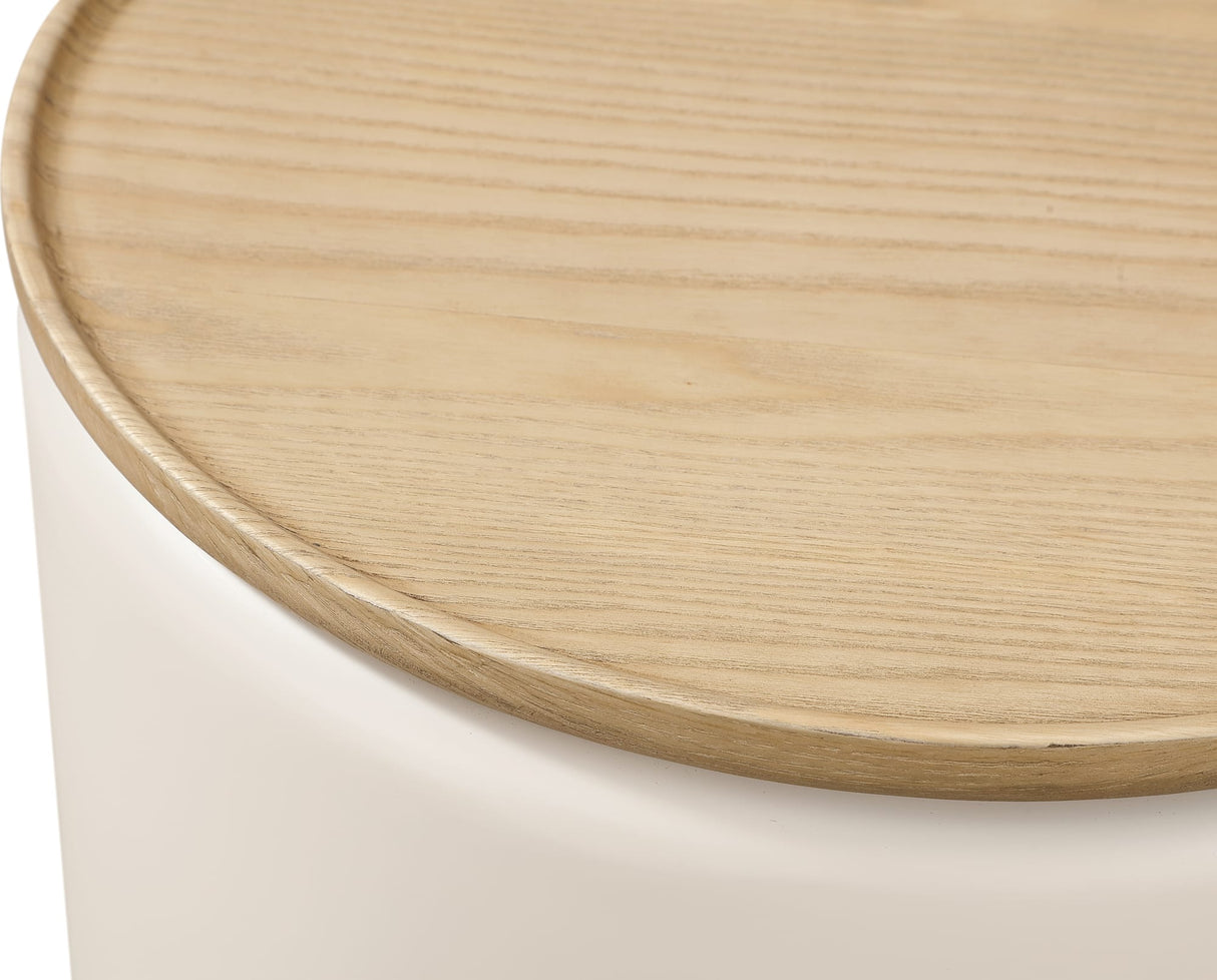 Oskar Barley Lift Top Round End Table by Modus Furniture at Eve Furniture