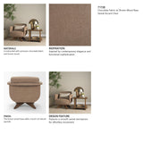 Oskar Chocolate Fabric w/ Brown Wood Base Swivel Accent Chair by Mercana at Eve Furniture