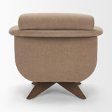Oskar Chocolate Fabric w/ Brown Wood Base Swivel Accent Chair by Mercana at Eve Furniture