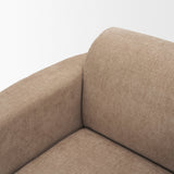 Oskar Chocolate Fabric w/ Brown Wood Base Swivel Accent Chair by Mercana at Eve Furniture