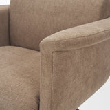 Oskar Chocolate Fabric w/ Brown Wood Base Swivel Accent Chair by Mercana at Eve Furniture