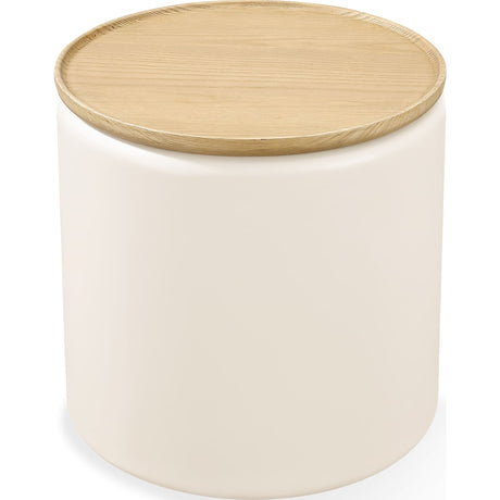 Oskar Lift Top Round End Table in Barley by Modus Furniture at Eve Furniture