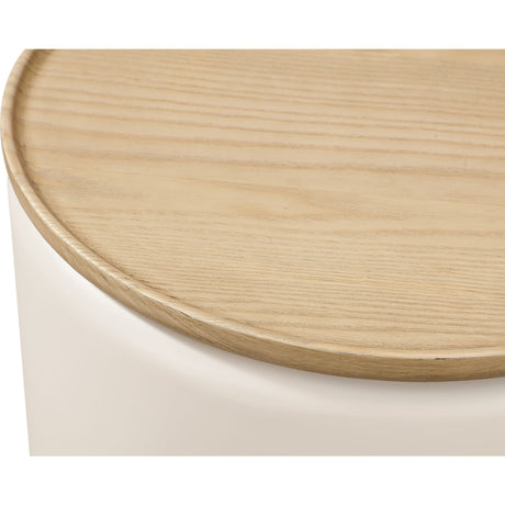 Oskar Lift Top Round End Table in Barley by Modus Furniture at Eve Furniture