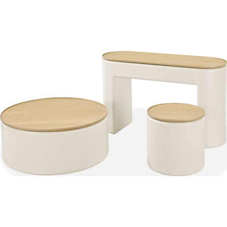 Oskar Lift Top Round End Table in Barley by Modus Furniture at Eve Furniture