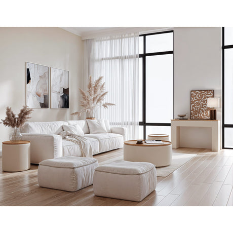 Oskar Lift Top Round End Table in Barley by Modus Furniture at Eve Furniture