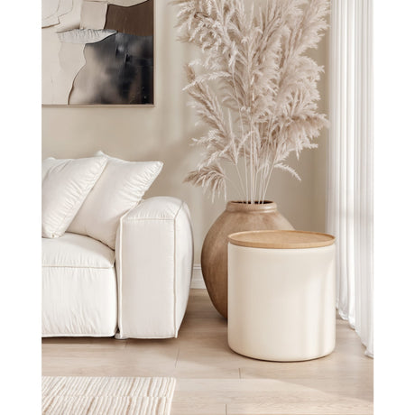 Oskar Lift Top Round End Table in Barley by Modus Furniture at Eve Furniture