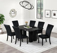 Oslo Onyx Black 7-Piece Faux Marble Dining Set by Happy Homes at Eve Furniture