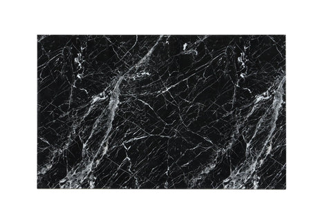 Oslo Onyx Black 7-Piece Faux Marble Dining Set by Happy Homes at Eve Furniture