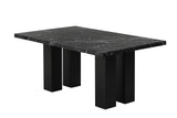Oslo Onyx Black 7-Piece Faux Marble Dining Set by Happy Homes at Eve Furniture