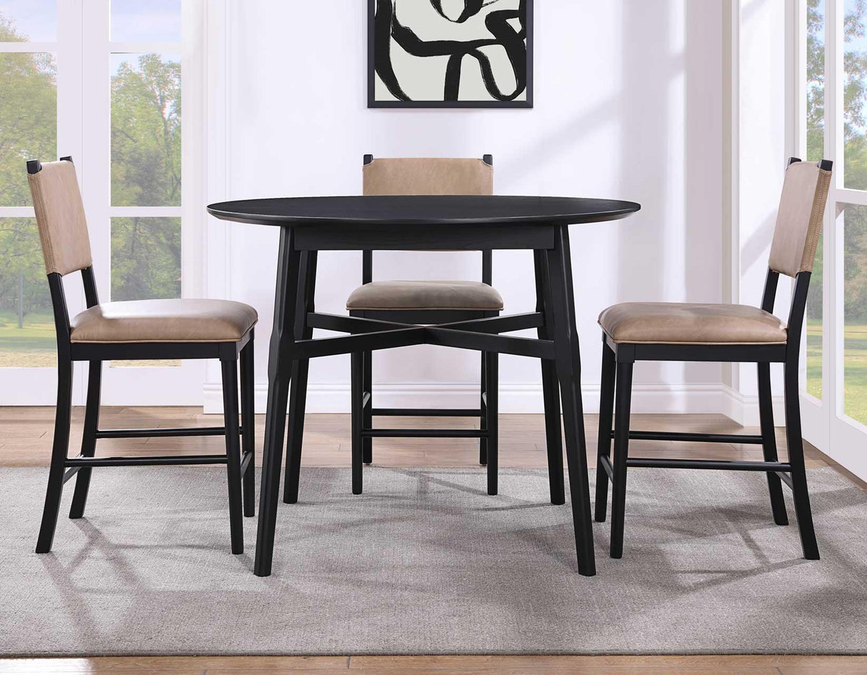 Oslo 46″ Round Counter Table, Black by Steve Silver at Eve Furniture