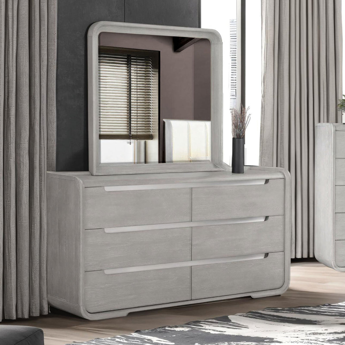 Osterley Light Gray Mirror by Furniture of America at Eve Furniture