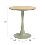 Oswego Bistro Table Green by Zuomod at Eve Furniture