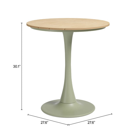 Oswego Bistro Table Green by Zuomod at Eve Furniture