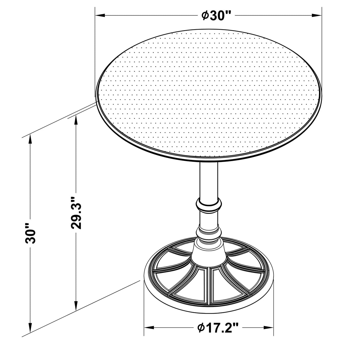 Oswego Bronze Round 30-inch Bistro Dining Table by Coaster at Eve Furniture