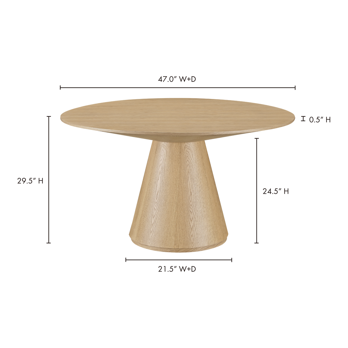 Otago Oak Round Dining Table by Moe's Home at Eve Furniture