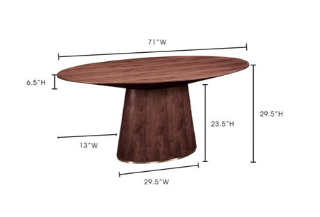 Otago Oval Dining Table - Walnut by Moe's Home at Eve Furniture