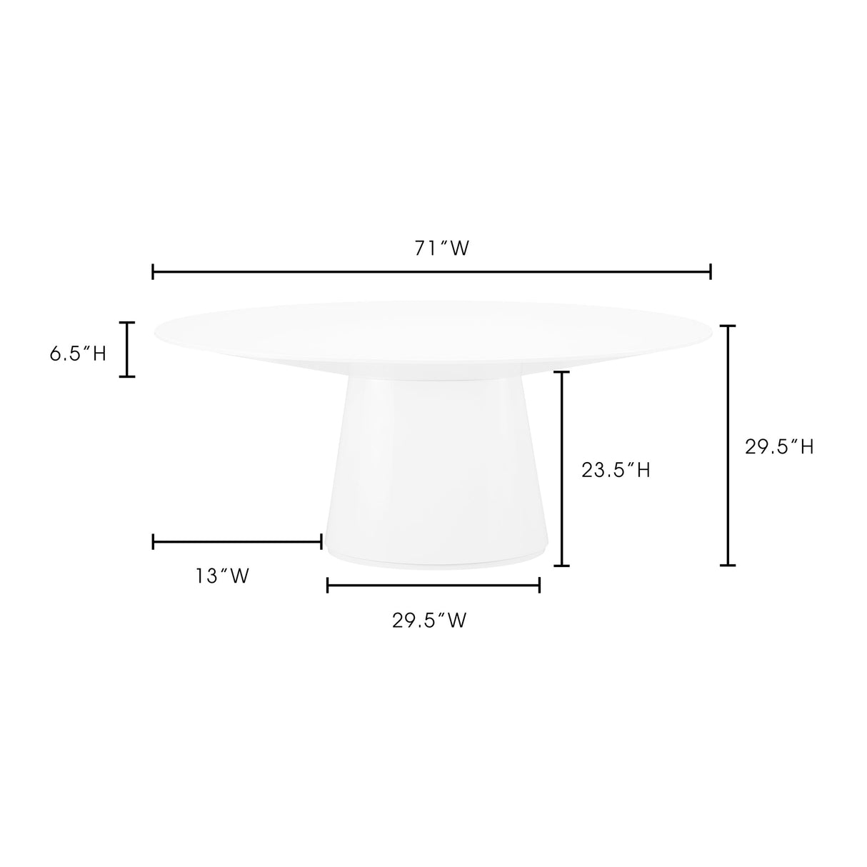 Otago White Oval Dining Table by MOES at Eve Furniture