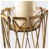 Othello II Short Antiqued Brass Metal Table Candle Holder by Mercana at Eve Furniture