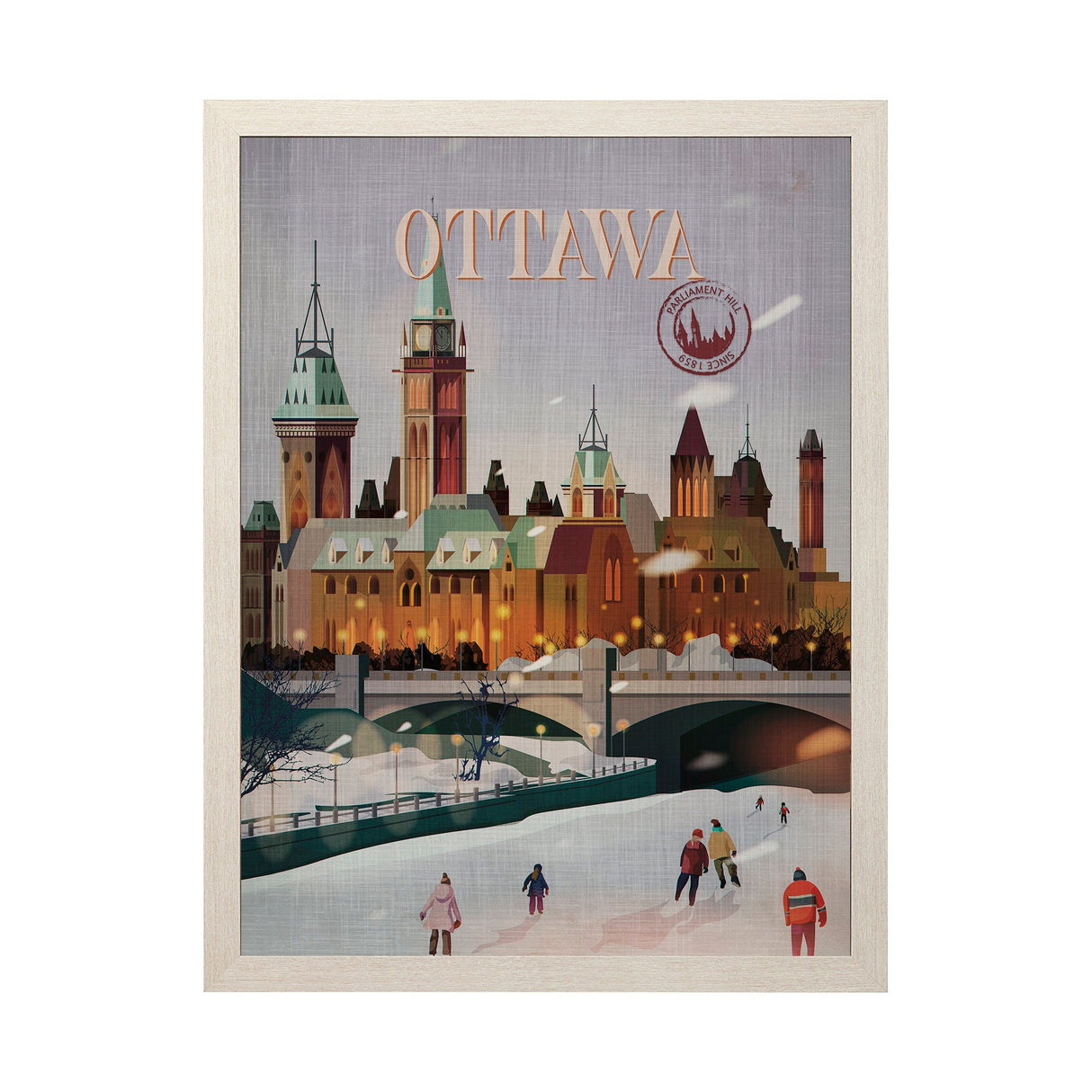 Ottawa Go Canada (L) by Mercana Studio a Hand Embellished Decograph Framed Art Print by Mercana at Eve Furniture