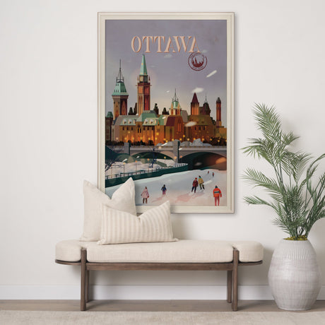 Ottawa Go Canada (XL) by Mercana Studio a Hand Embellished Decograph Framed Art Print under Glass by Mercana at Eve Furniture