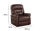 Ottawa Walnut Power Lift Chair with Heat and Massage by Steve Silver at Eve Furniture