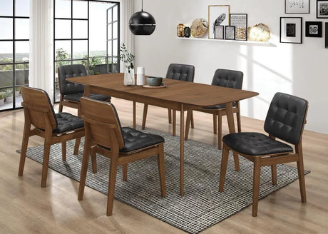 Otterson Natural Walnut/Black Tufted Back Side Chairs, Set of 2 by Coaster at Eve Furniture