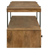 Otto Brown and Gunmetal 4-drawer Solid Wood 70" TV Stand by Coaster at Eve Furniture