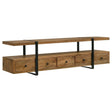 Otto Brown and Gunmetal 4-drawer Solid Wood 70" TV Stand by Coaster at Eve Furniture