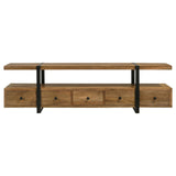Otto Brown and Gunmetal 4-drawer Solid Wood 70" TV Stand by Coaster at Eve Furniture