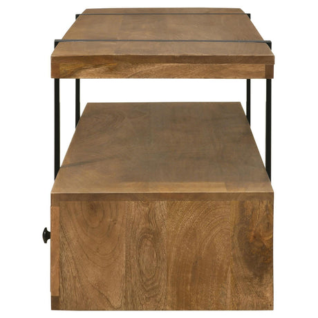 Otto Brown and Gunmetal 4-drawer Solid Wood 70" TV Stand by Coaster at Eve Furniture