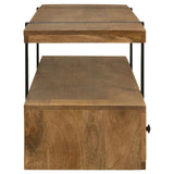 Otto Brown and Gunmetal 4-drawer Solid Wood 70" TV Stand by Coaster at Eve Furniture