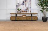 Otto Brown and Gunmetal 4-drawer Solid Wood 70" TV Stand by Coaster at Eve Furniture