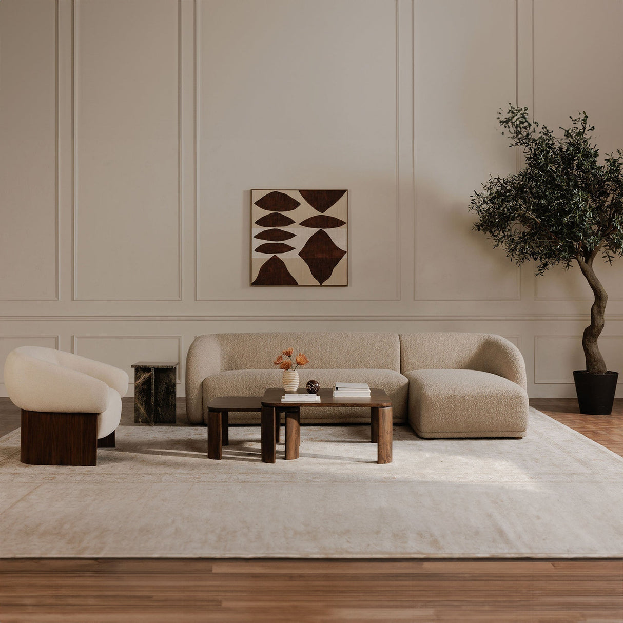 Otto Flecked Cream Accent Chair by Moe's Home at Eve Furniture