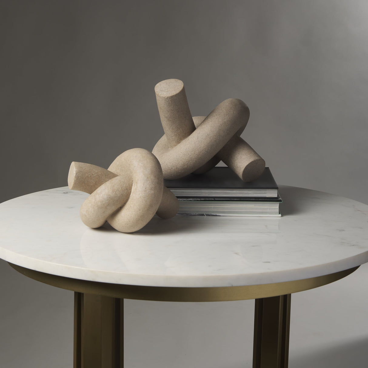 Otto Sandstone Resin Large Knot Sculpture Decorative Object by Mercana at Eve Furniture
