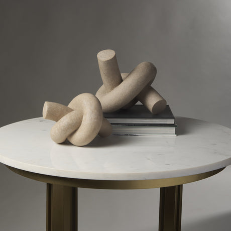 Otto Sandstone Resin Small Knot Sculpture Decorative Object by Mercana at Eve Furniture