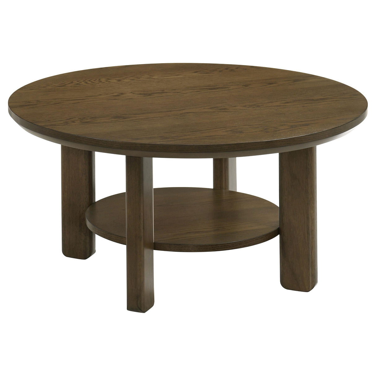 Ottowa Brown 2-Piece Round Wood Coffee Table Set by Coaster at Eve Furniture