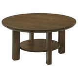 Ottowa Brown 36-inch Round Wood Cocktail Coffee Table by Coaster at Eve Furniture