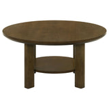 Ottowa Brown 36-inch Round Wood Cocktail Coffee Table by Coaster at Eve Furniture