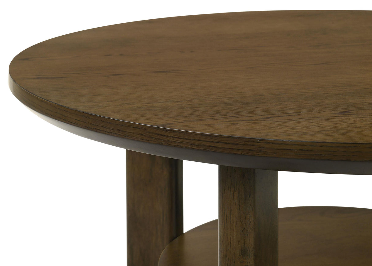 Ottowa Brown 36-inch Round Wood Cocktail Coffee Table by Coaster at Eve Furniture